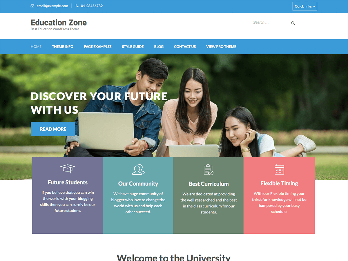 Free WordPress themes education zone