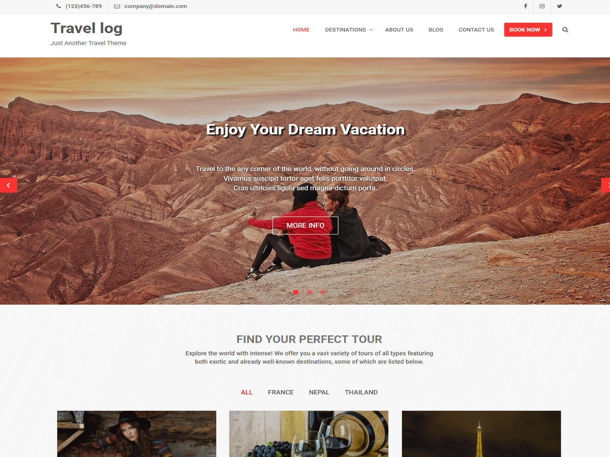 Free WordPress Themes Travel Log