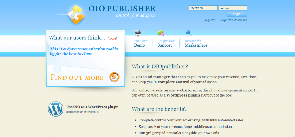 oio Google AdSense alternative for WordPress Website