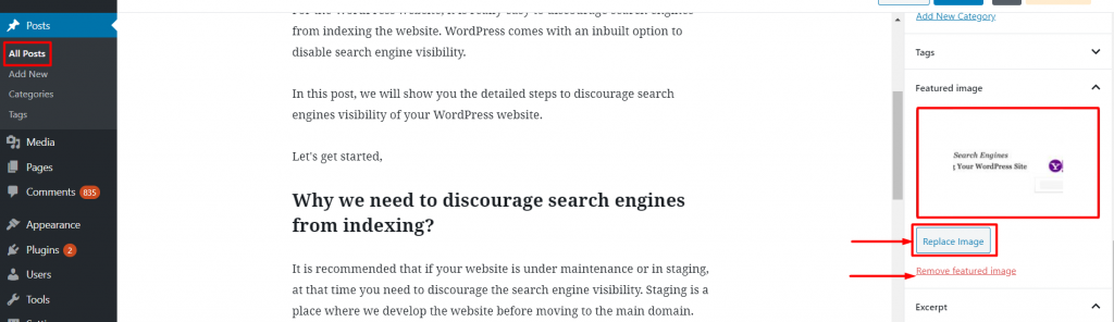 Add Featured Image in WordPress