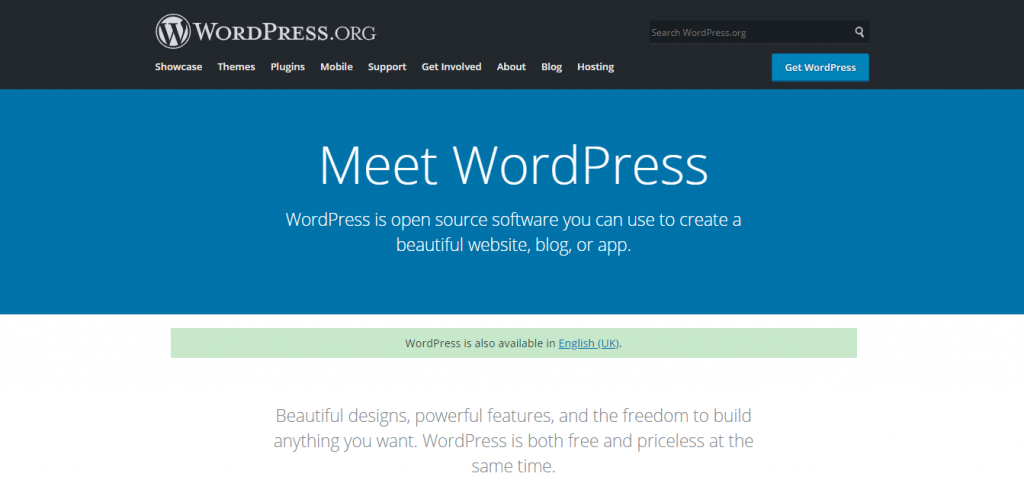 WordPress.Org Home Page Banner 