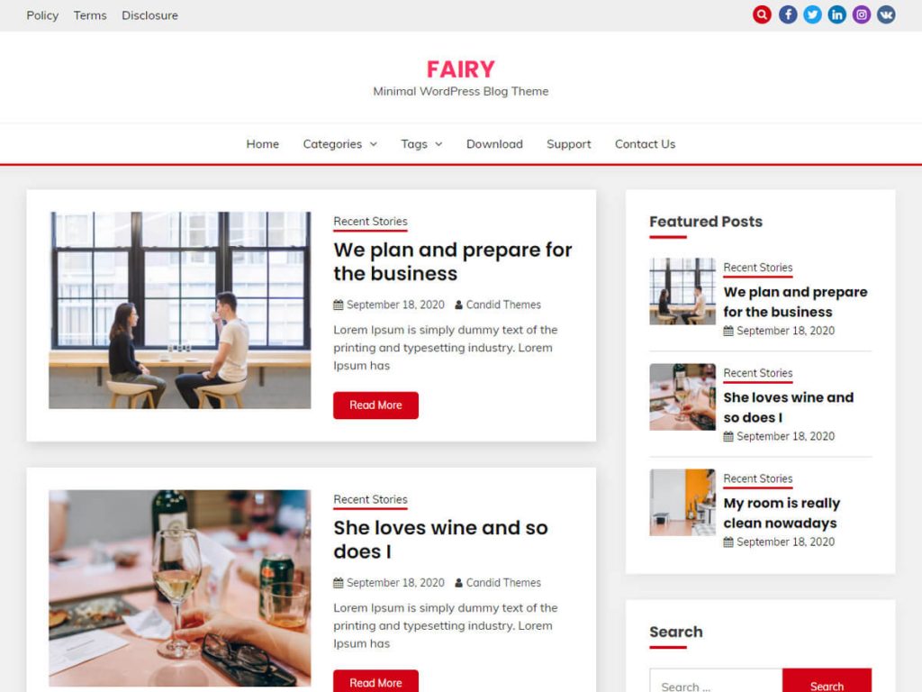 Fairy WordPress Blog Theme