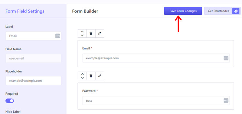 add form field and save