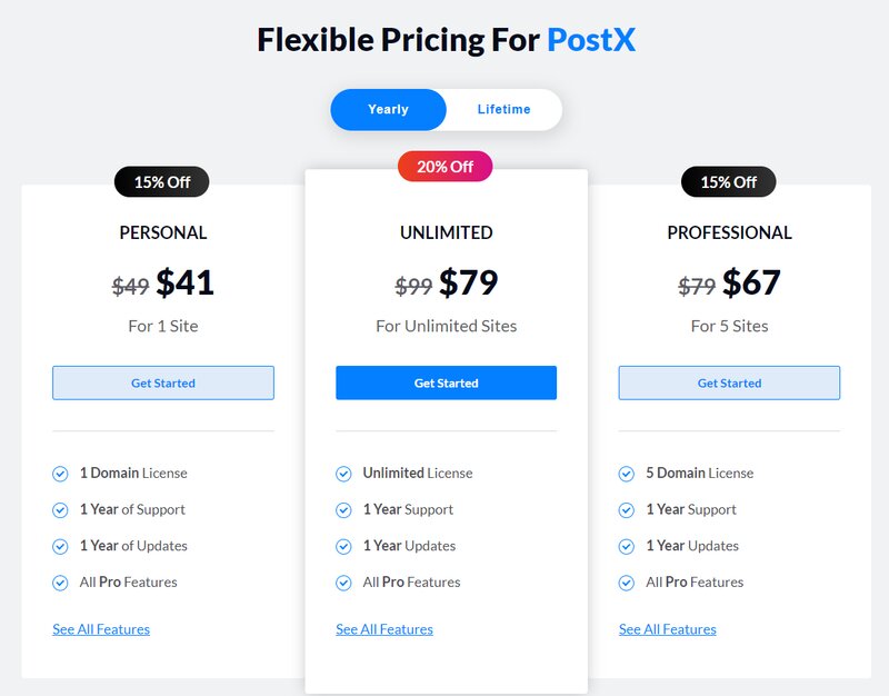 Pricing PostX