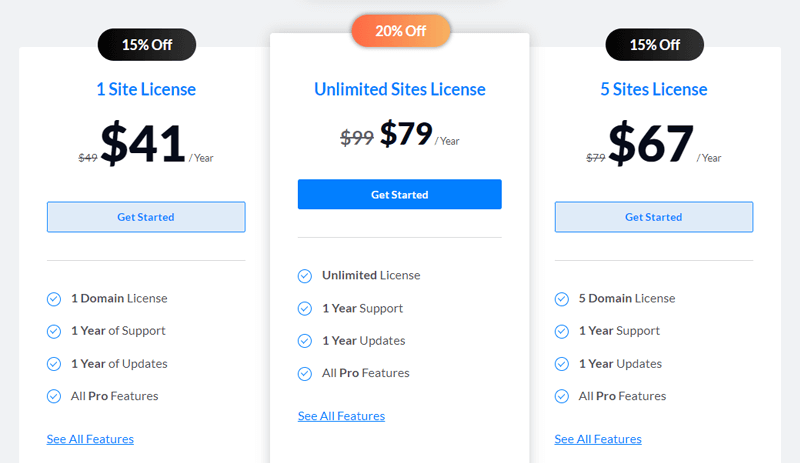 Pricing Plans of ProductX