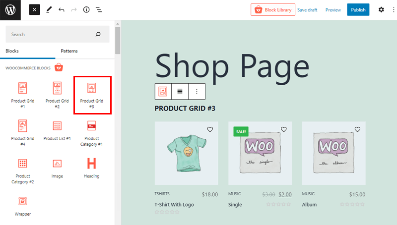 Inserting the ProductGrid Block to Create Custom Product Layout