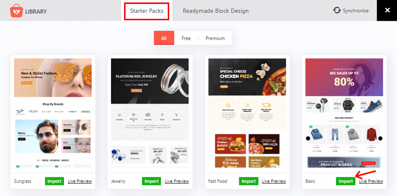 Live Preview Templates and Import It