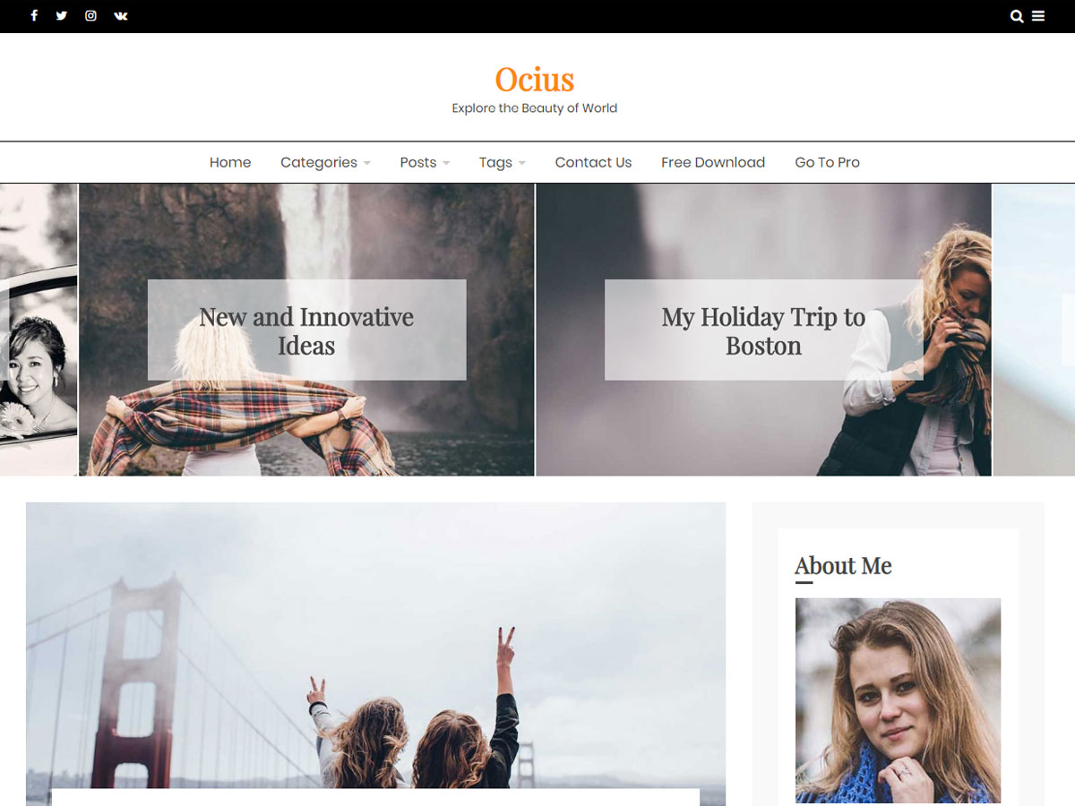 OciusPro – Premium WordPress Theme Main Demo