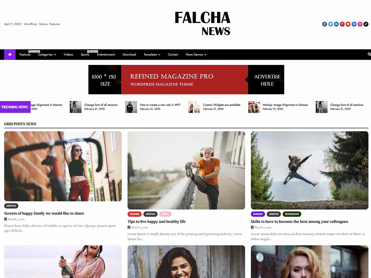 Falcha News – Gutenberg ready WordPress Theme Sports Demo