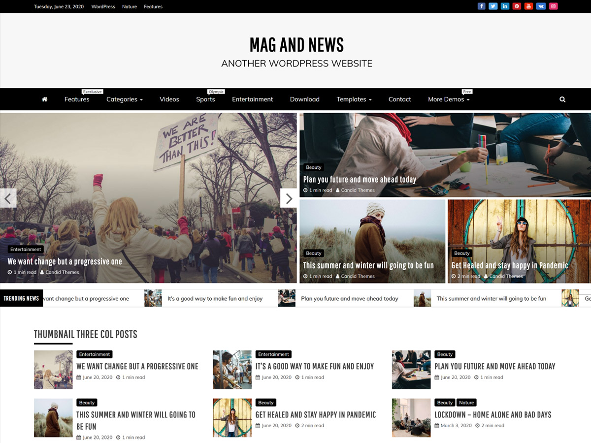 Mag and News Main Demo